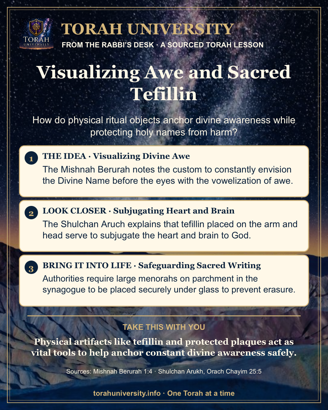 Visualizing Awe and Sacred Tefillin — a sourced Torah University lesson